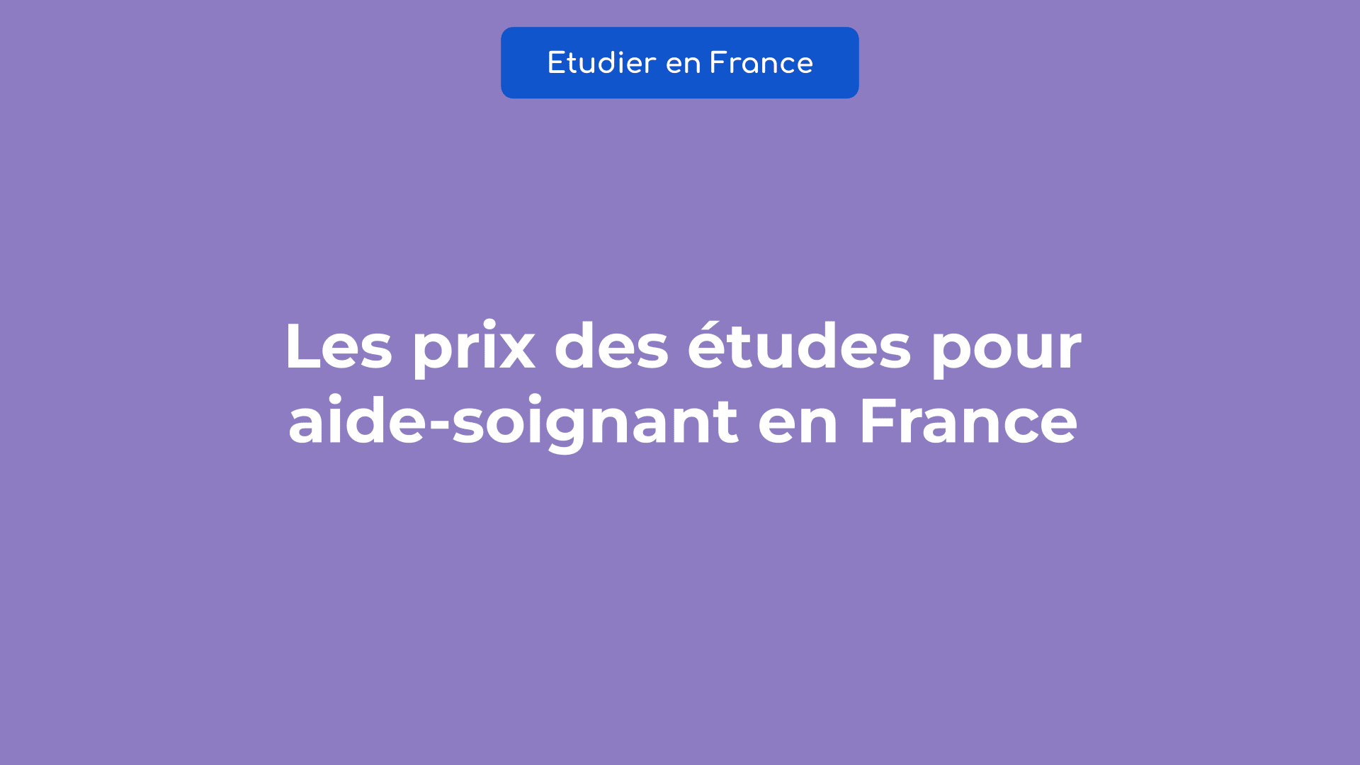 prix études aide-soignant en France