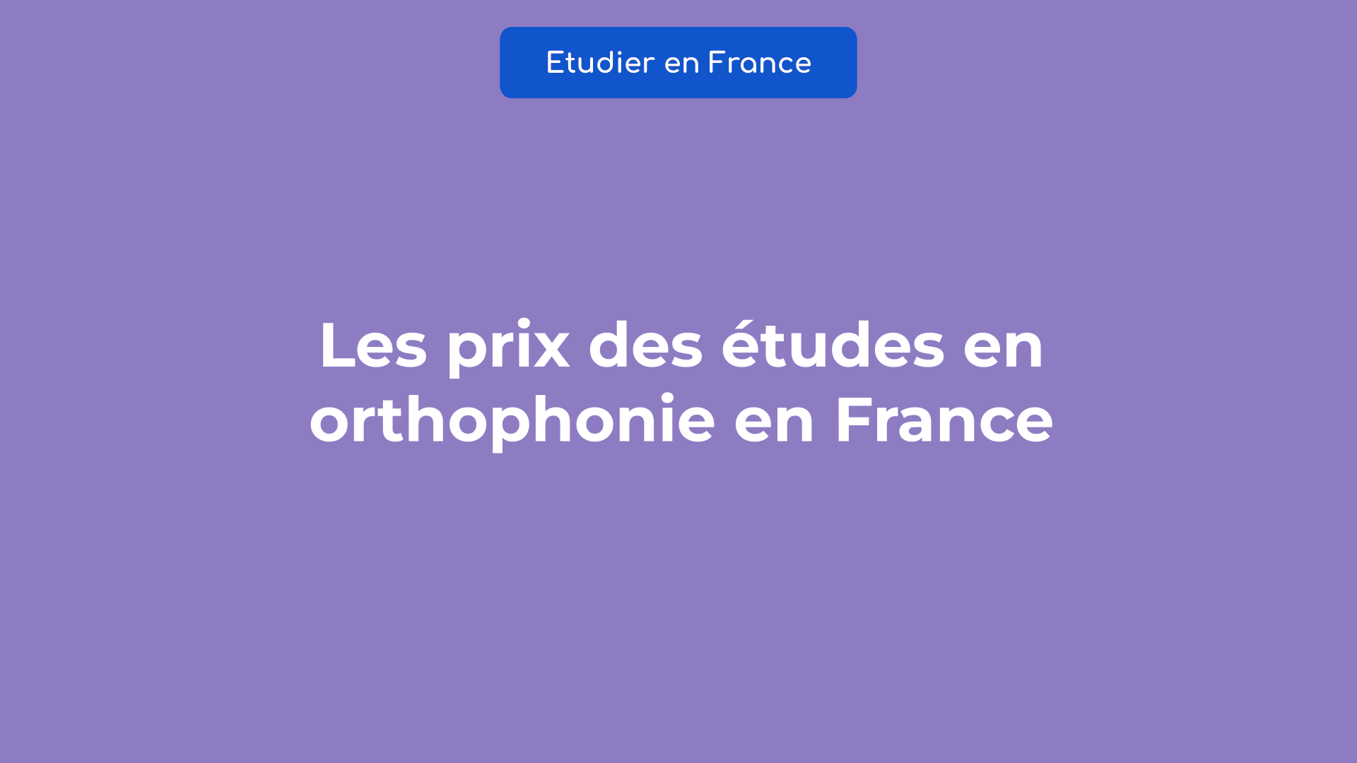 prix études orthophonie en France