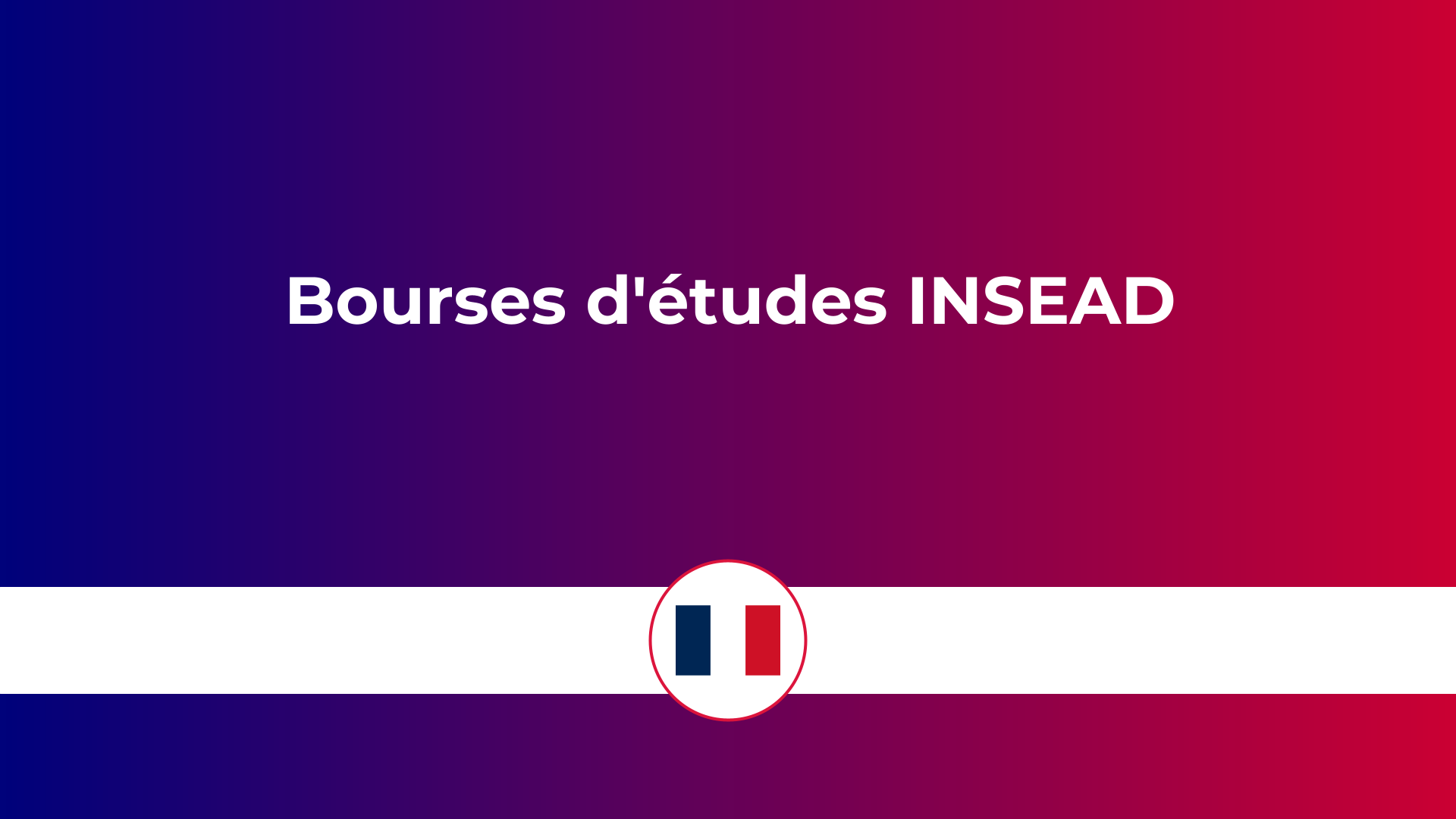 bourses d'études INSEAD en France