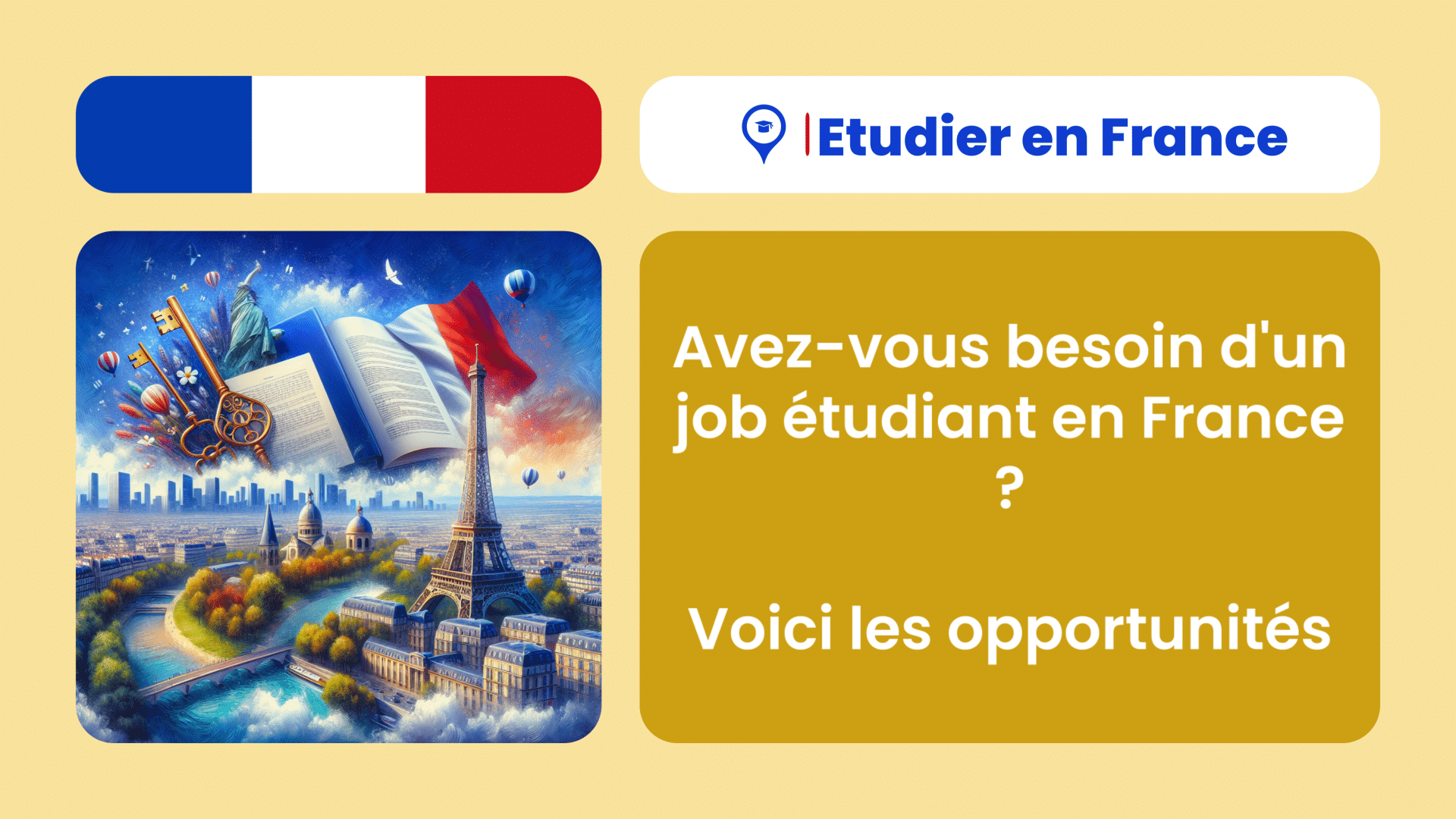 Avez-vous besoin d'un job étudiant en France ! voici les opportunités